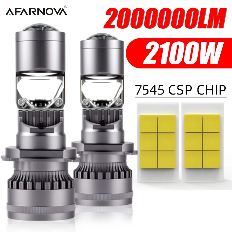 

H4 Bi Mini LED Projector Lens Car Bulb Auto Headlight Turbo Lamps Dual Motorcycle High Low Beam Plug&Play 12V