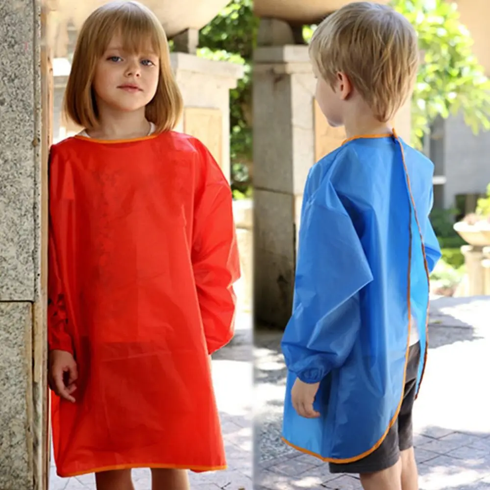 Tablier imperméable à manches longues pour enfants, école, artisanat d'art, peinture, chef de cuisine, alimentation pour bébé