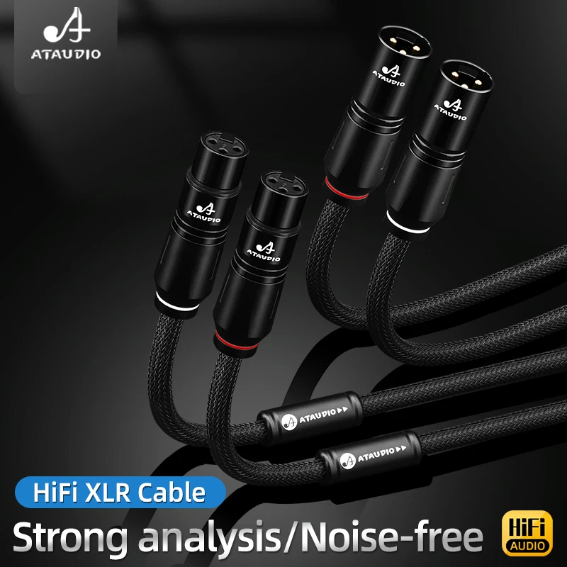 6N OFC Gold Plated Plug HiFi XLR Audio Balanced Cable 2XLR to 2XLR Male to Female Adapter Cord for Microphone Mixer Amplifier