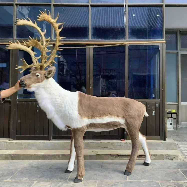 ديكورات ناتال ao ar libro Brinquedos de animals grandes Ornamento de rena em tamanho حقيقي