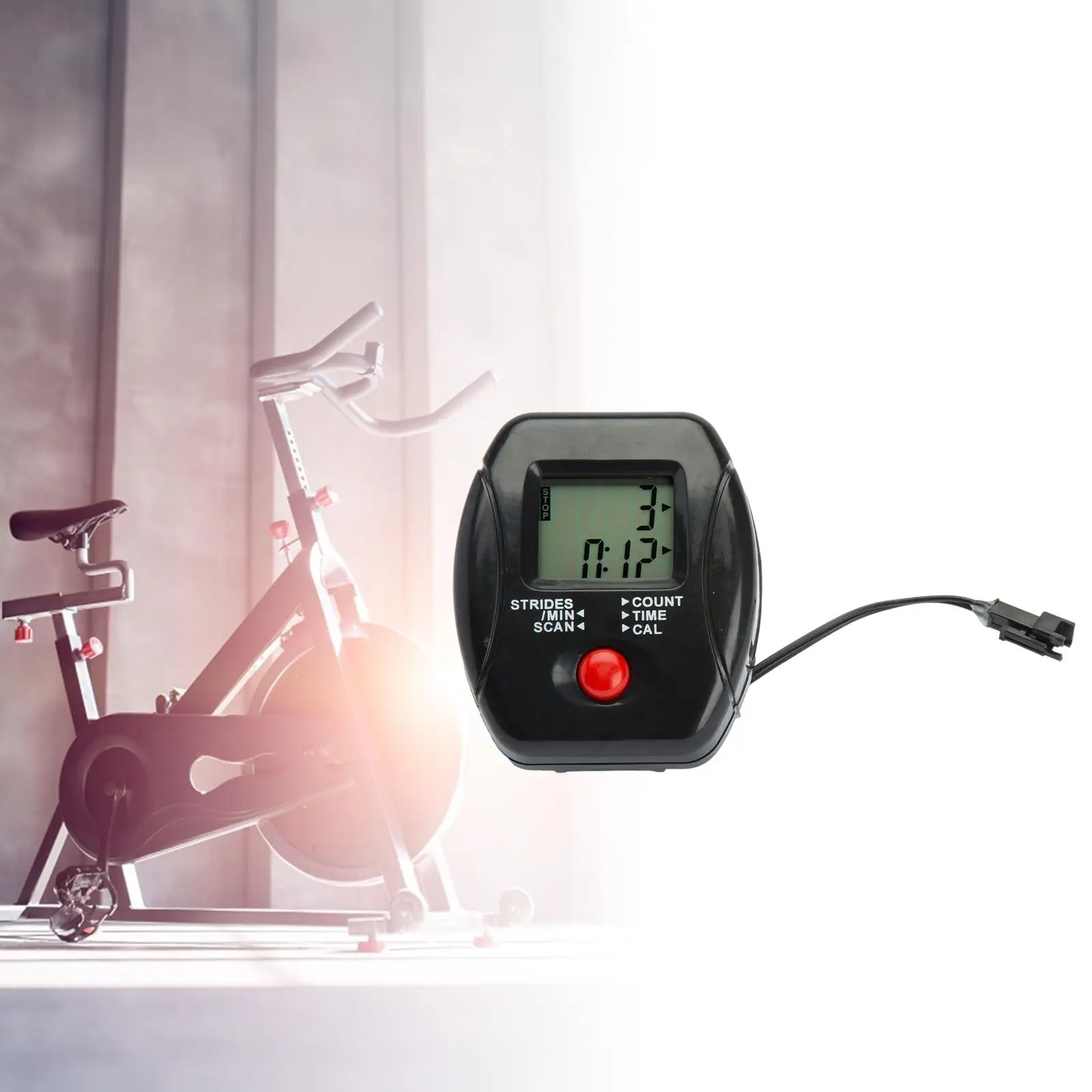 Portable Monitor Speedometer Stationary Bike Easy to Install Durable Stable LCD for Cycling Belly Machine Count Counter Computer