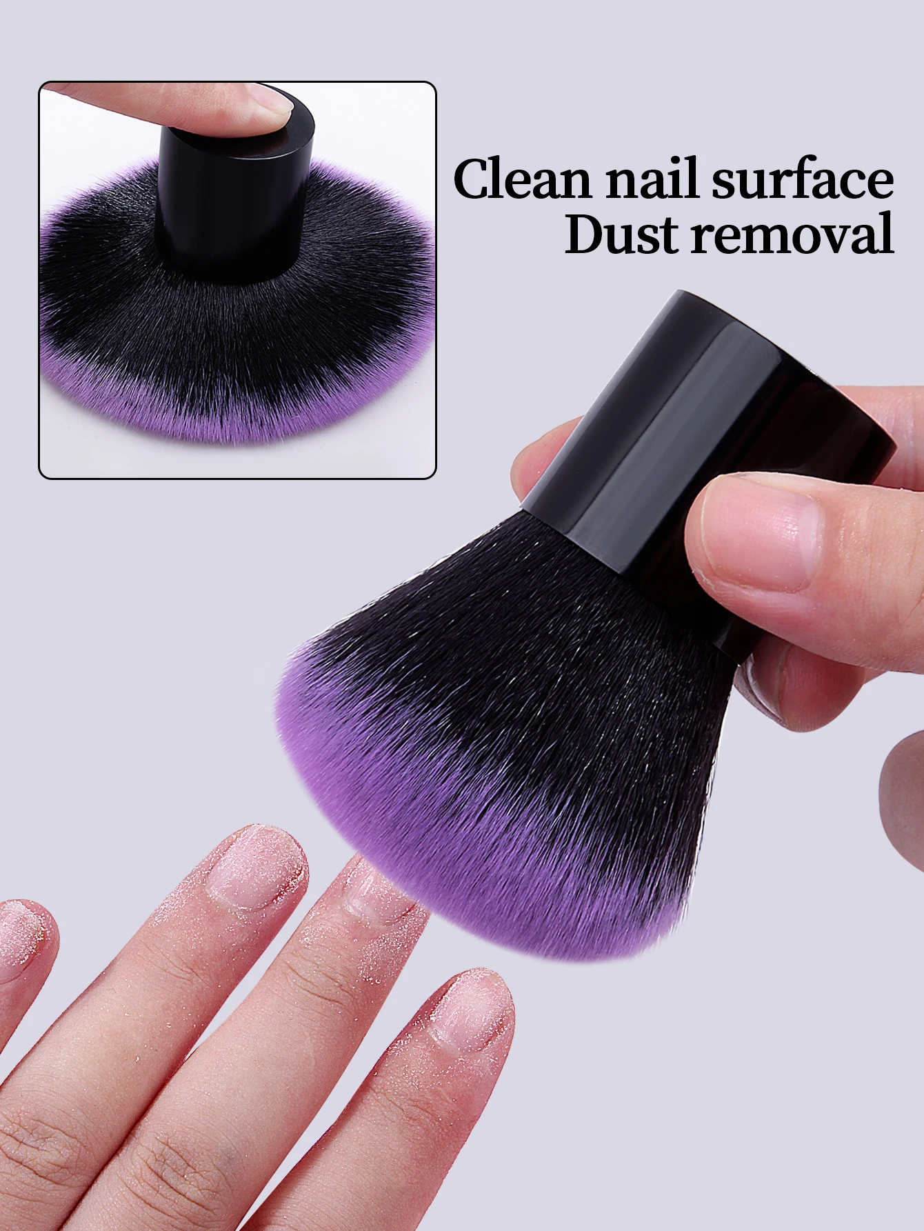 Nail Art Dust Brush for Nails Plastic Handle Powder Remove Soft Cleaning Nail Brush For Manicure Gel Nail Accessories Tool