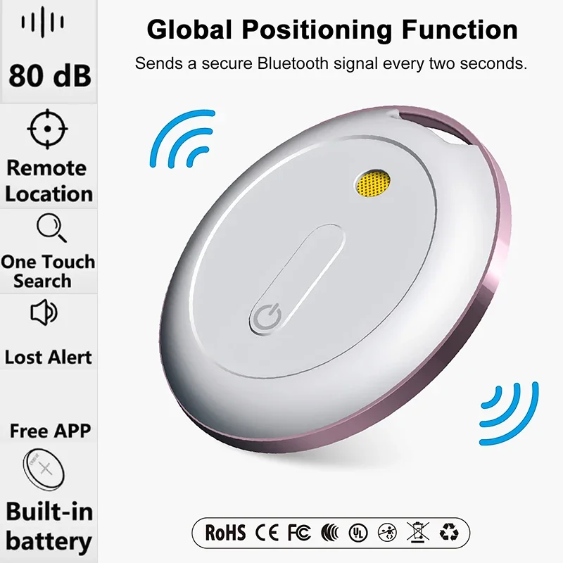 Bluetooth Tracker Pet GPS Global Locator for Apple Wireless Dog&Cat Anti-Lost Reminder 365 Days Duration Compatible with Find My