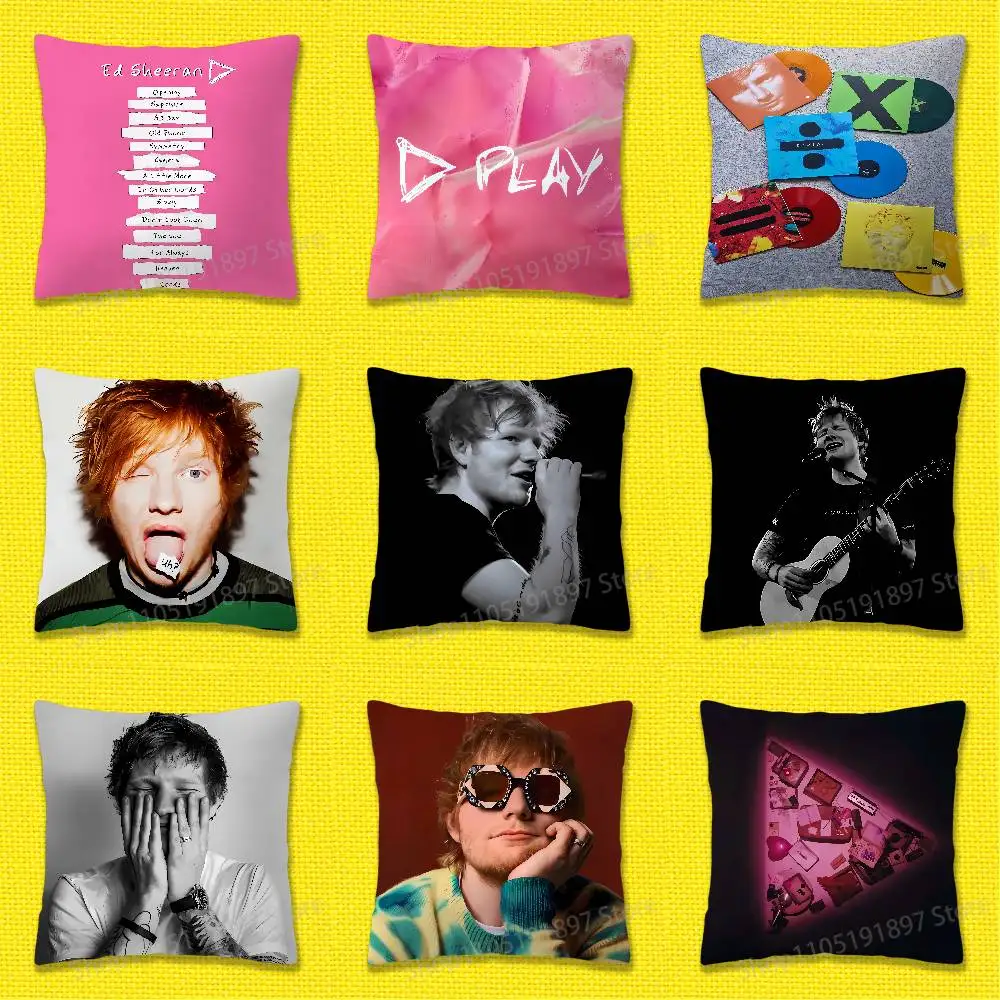 

E-Ed Sheeran Play Throw Pillow Case For 55x55cm 40x40cm 45x45cm 50x50cm 30x30cm Square Office Pillowship Cover
