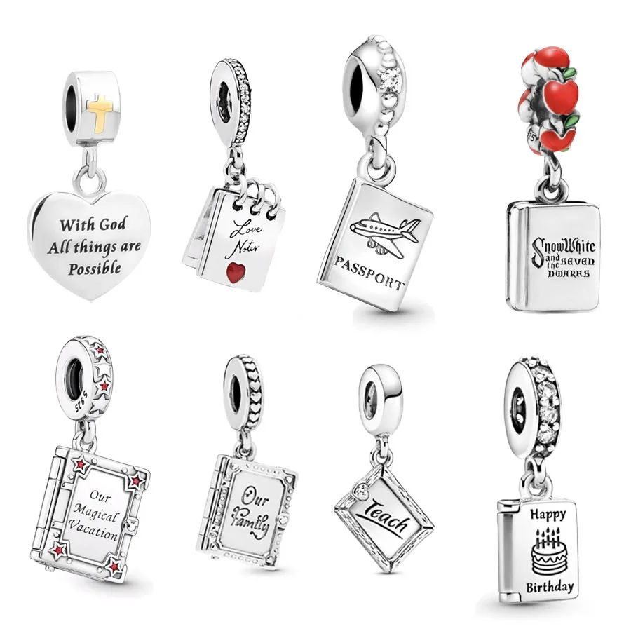 Authentic Magical Vacation & Passport Travel Dangle Charms Beads Fit Original 925 Sterling Silver Pan Bracelet DIY Jewelry Gift