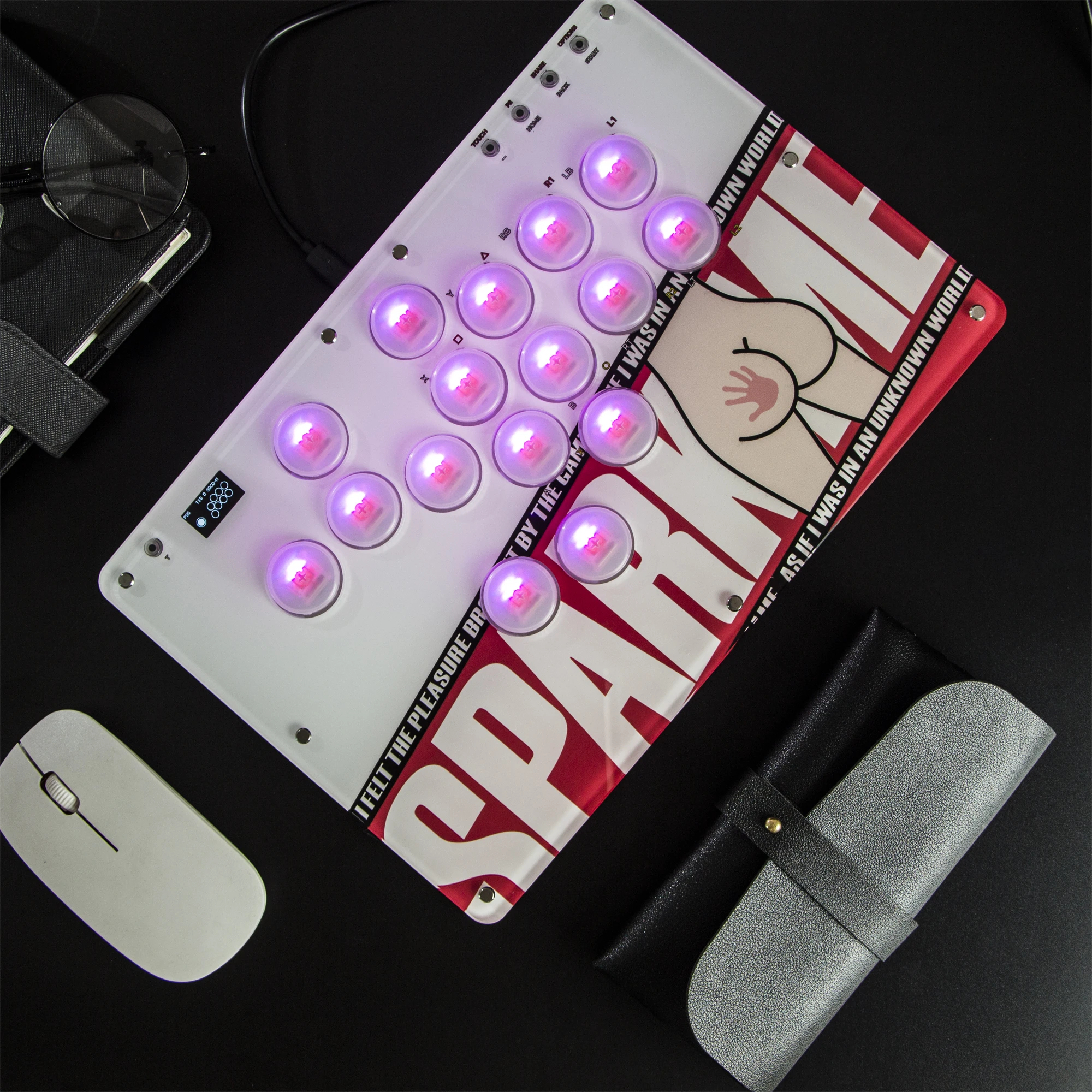 REMANK Hitbox Arcade Hitbox Controller for PS5/PS4/PC/Steam Fightstick Joystick Keyboard Compatible with Switch