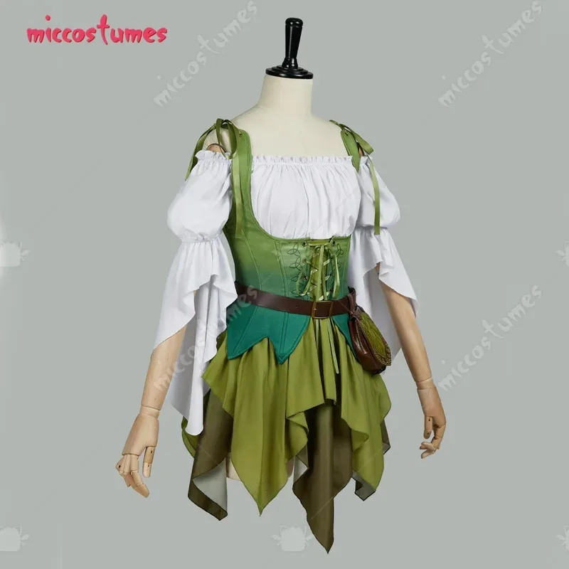 

25COSМиккостюмы женский костюм эльфа косплей комплект топ платье феи с поясом и сумкой Хэллоуин вечерние