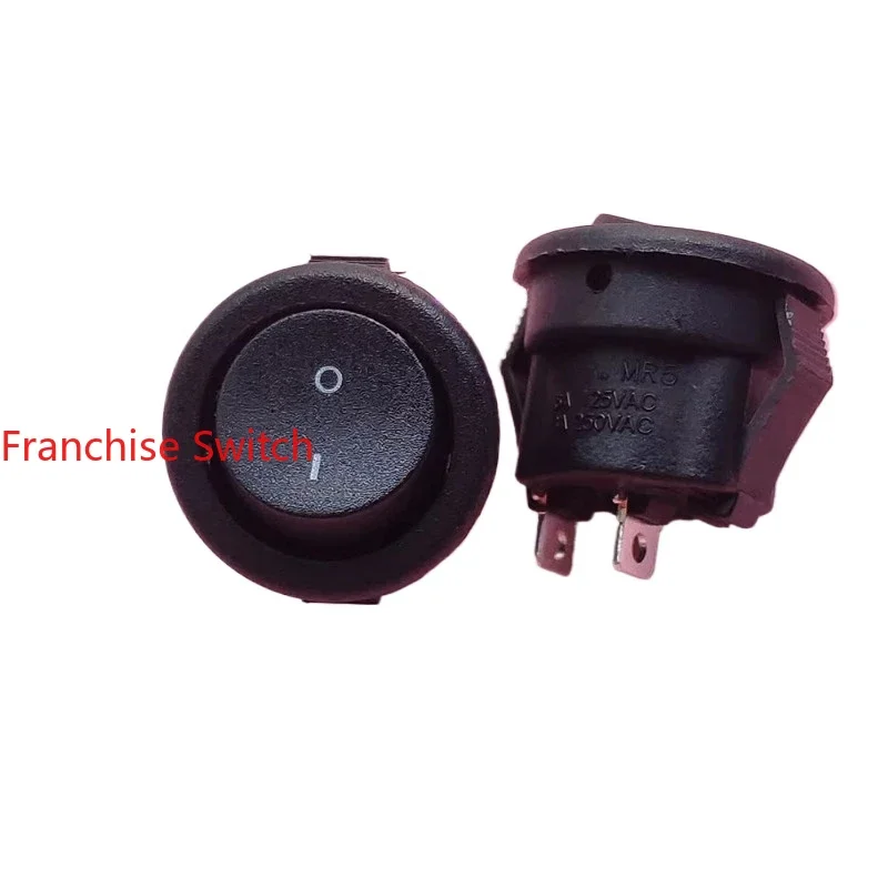

10PCS two feet and gears black round ship type rocker switch MR5-110-R5N-BBW opening 15MM
