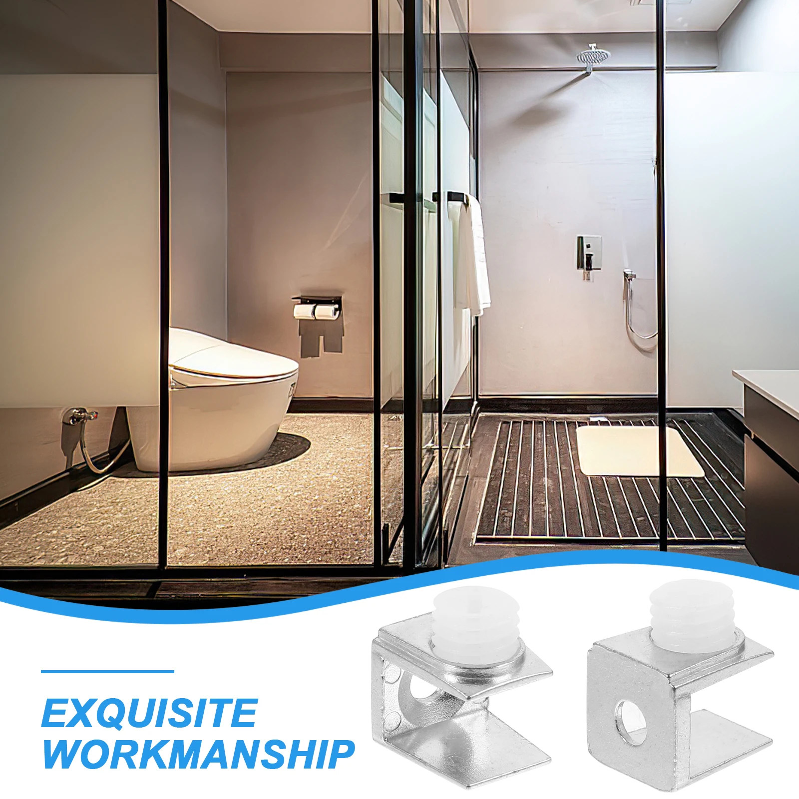 

20Pcs Glass Shelf Brackets Zinc Alloy Shower Door Hardware Resistant Wear Oxidation Stair Glass Railing Mirror Hangers