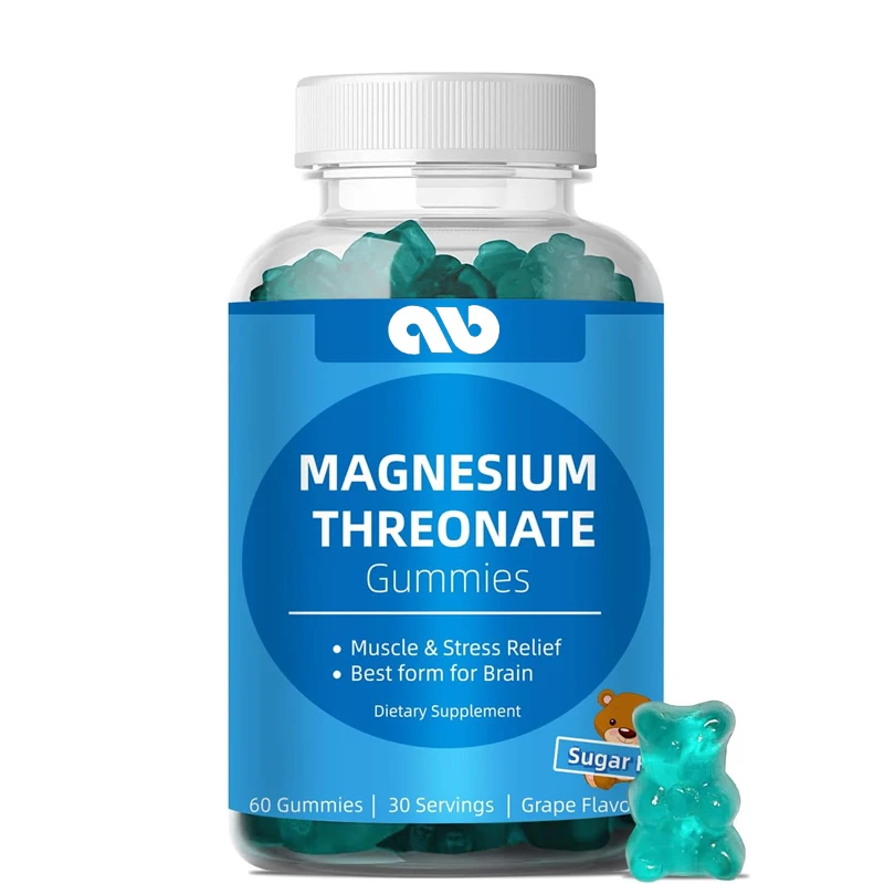 

Magnesium Threonate Gummies 500mg, suitable for adults and children, non GMO, gluten free, vegetarian, pectin, 60