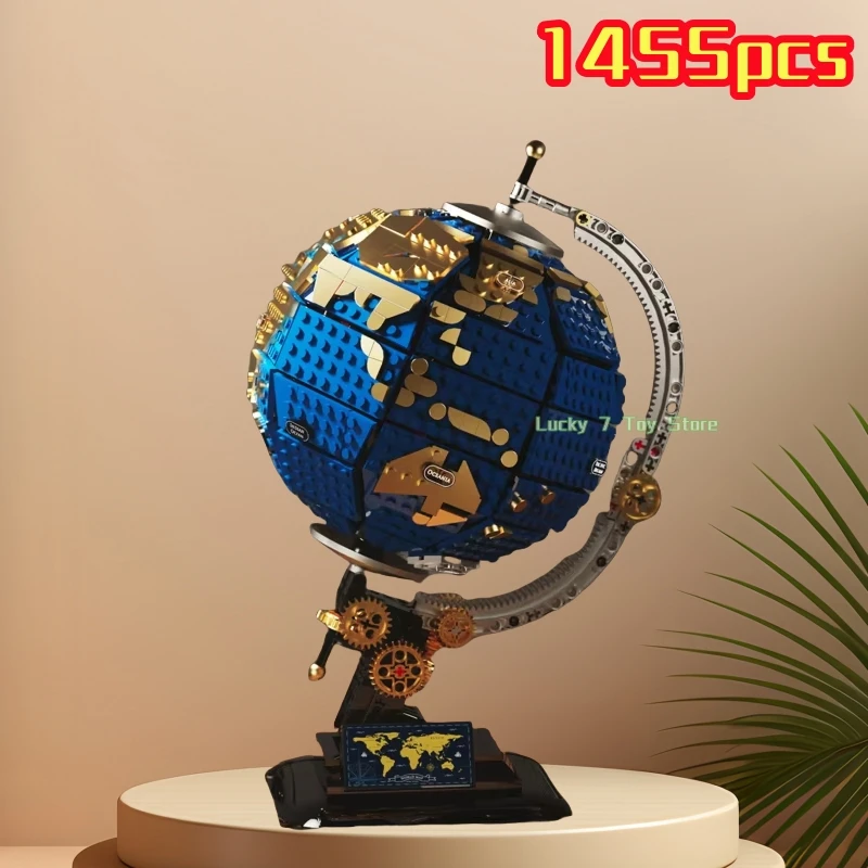 

1445PCS Technical Globe Model High difficulty Adult Technology Parts Building Block Christmas Brick Puzzle Toys Kid Adult Gifts