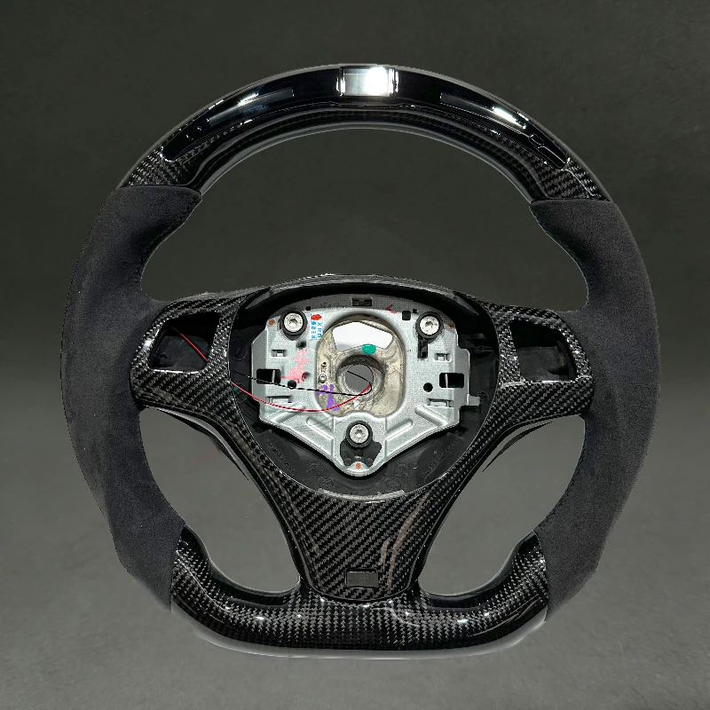 

With LED Steering Wheel for BMW E92 E90 E91 E93 320I 325I 330I 318I Real Black Carbon Fiber Quality Factory Direct Sales for E92