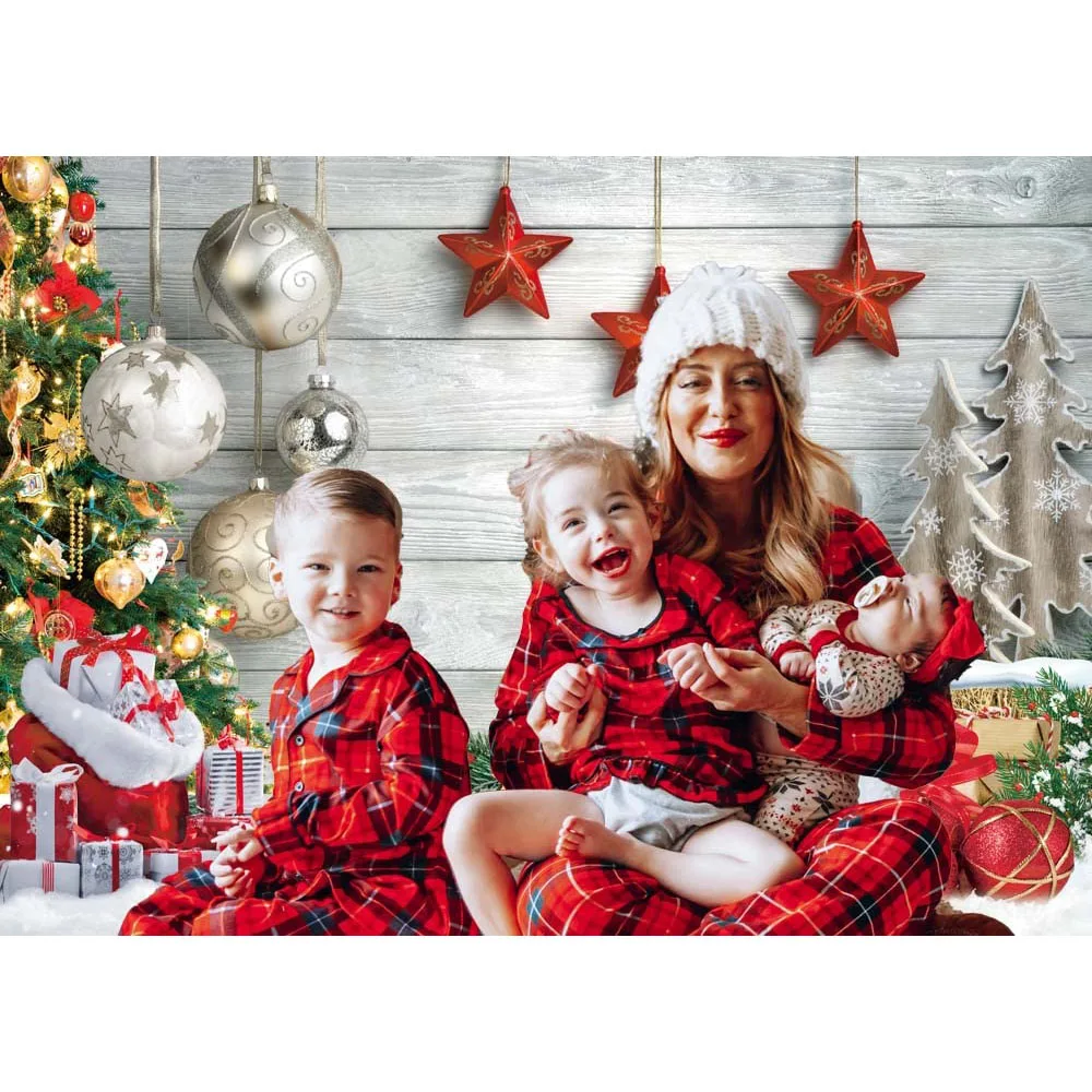 Christmas Backdrops for Photography Photocall Santa Claus Window Gifts Party Decor Background Photographic Kids Photo Studio