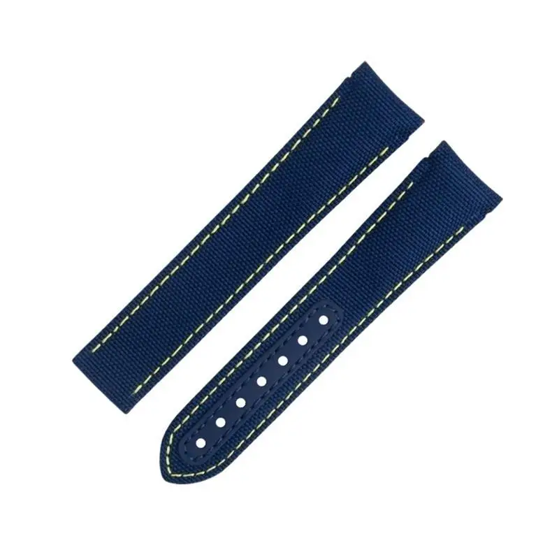 NFR do paska Omega AT150 Seamaster 300 Planet Ocean De Ville Speedmaster Curved End Watch Band 20 mm Yellow Line High Density