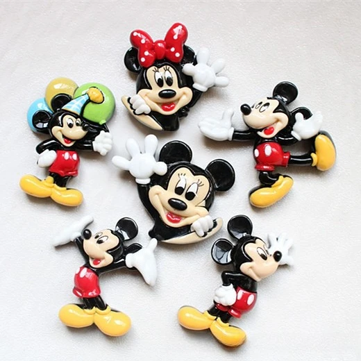 

Miniso мультфильм Микки аксессуары из смолы кремовый клей DIY зажим для волос ручной работы голова веревка ящик для хранения украшение для крепления на холодильник
