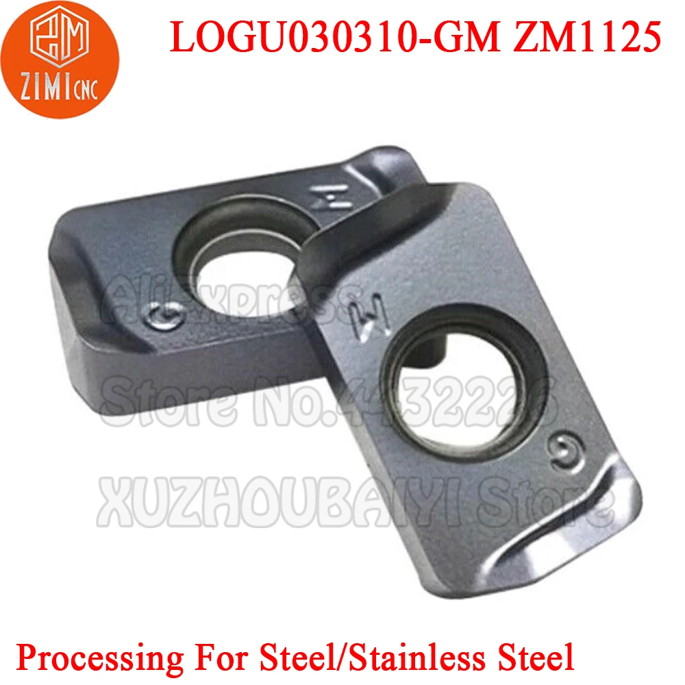 LOGU030310-GM ZM1125 LOGU030310 GM LOGU 030310 GM  Fast feed Double-sided Carbide Milling Inserts Turning Tools for MFH cutter