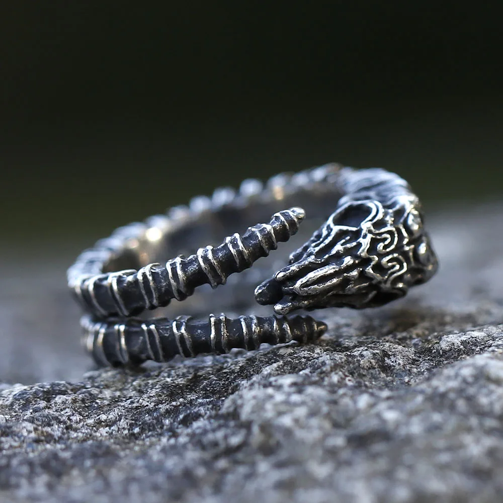 2022 NEW Men's 316L Stainless Steel Sheep Skull Head Rings for Teen Hip Hop Fashion Punk Jewelry Gifts Free Shipping