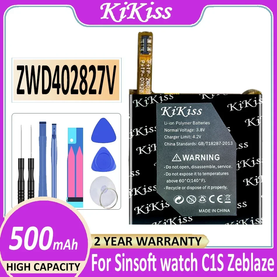 For Sinsoft watch C1S Zeblaze Thor 3G kw88 pro watch polymer Smartwatch Battery, 500mAh Long-lasting Replacement