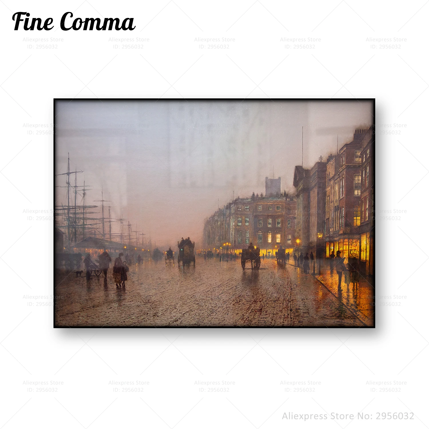 Liverpool Docks from Wapping John Atkinson Grimshaw Vintage Poster Antique Oil Painting Copy Canvas Print Wall Art Home Decor