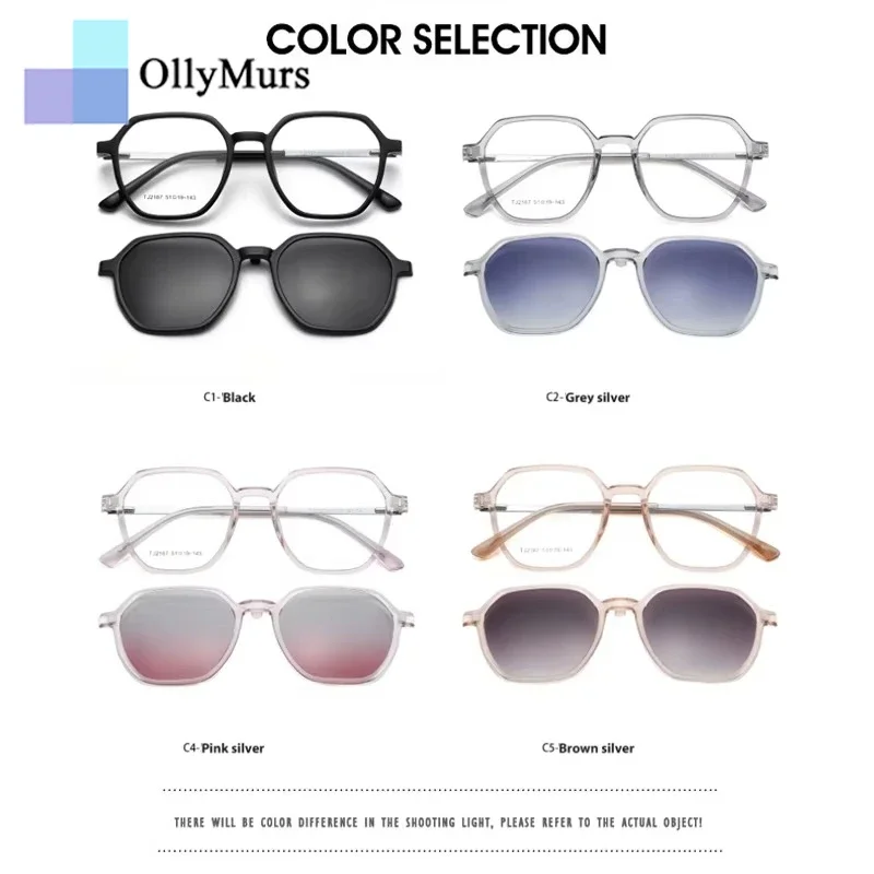 

Очки Ollymurs 2-в-1: накладные, магнитные, модные, для мужчин и женщин, оптические, для коррекции близорукости, поляризованные, с диоптриями, на заказ # 31