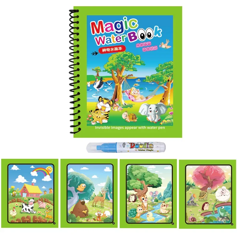 Wiederholte Kinder Zeichnung Malbücher Sensorische Frühe Bildung Puzzle Zeichnung Spielzeug Ozean Dinosaurier Tier Wasser Zeichnung Bild