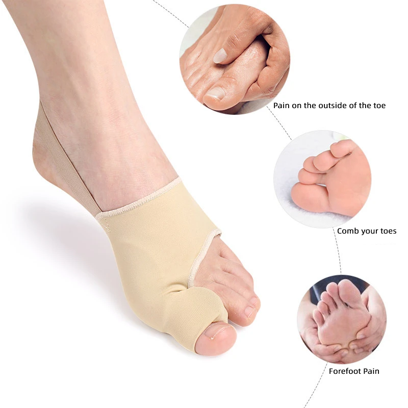 

10pieces=5pairs Bunion Corrector Feet Care Toe Overlapping Separators Socks Adjuster Straightener Orthotics Hallux Valgus Sleeve