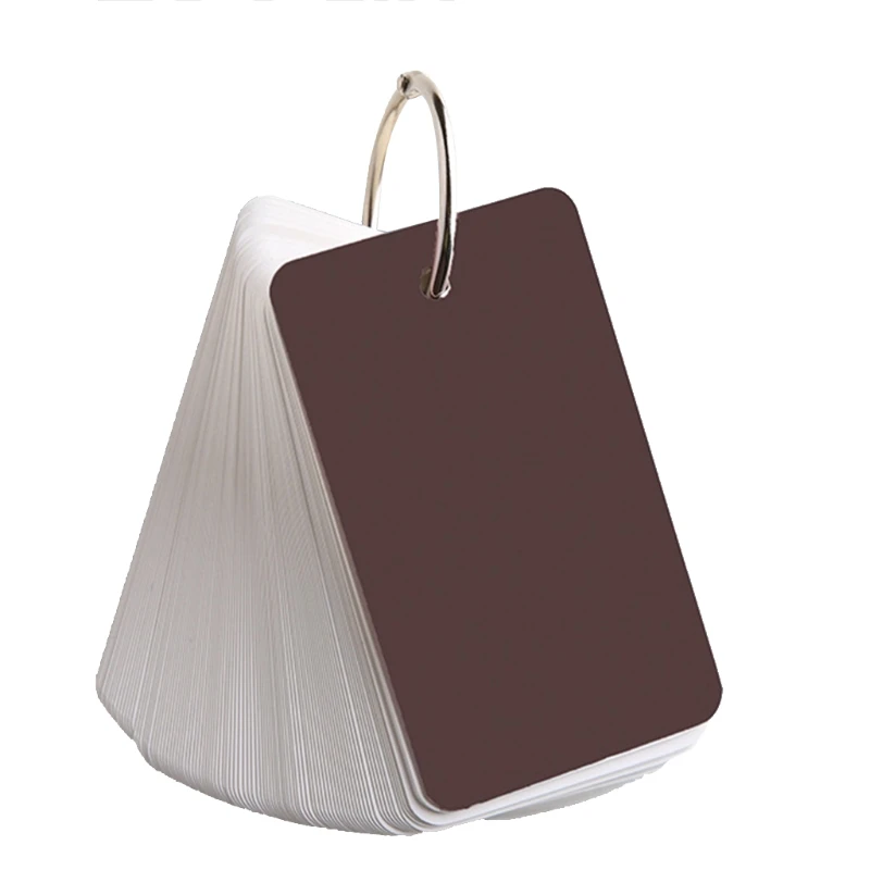 Set of 100 Sheets Multi-purpose Pocket Blank Cardboard Index Card Card Note Paper Set with Binder Ring Refillable