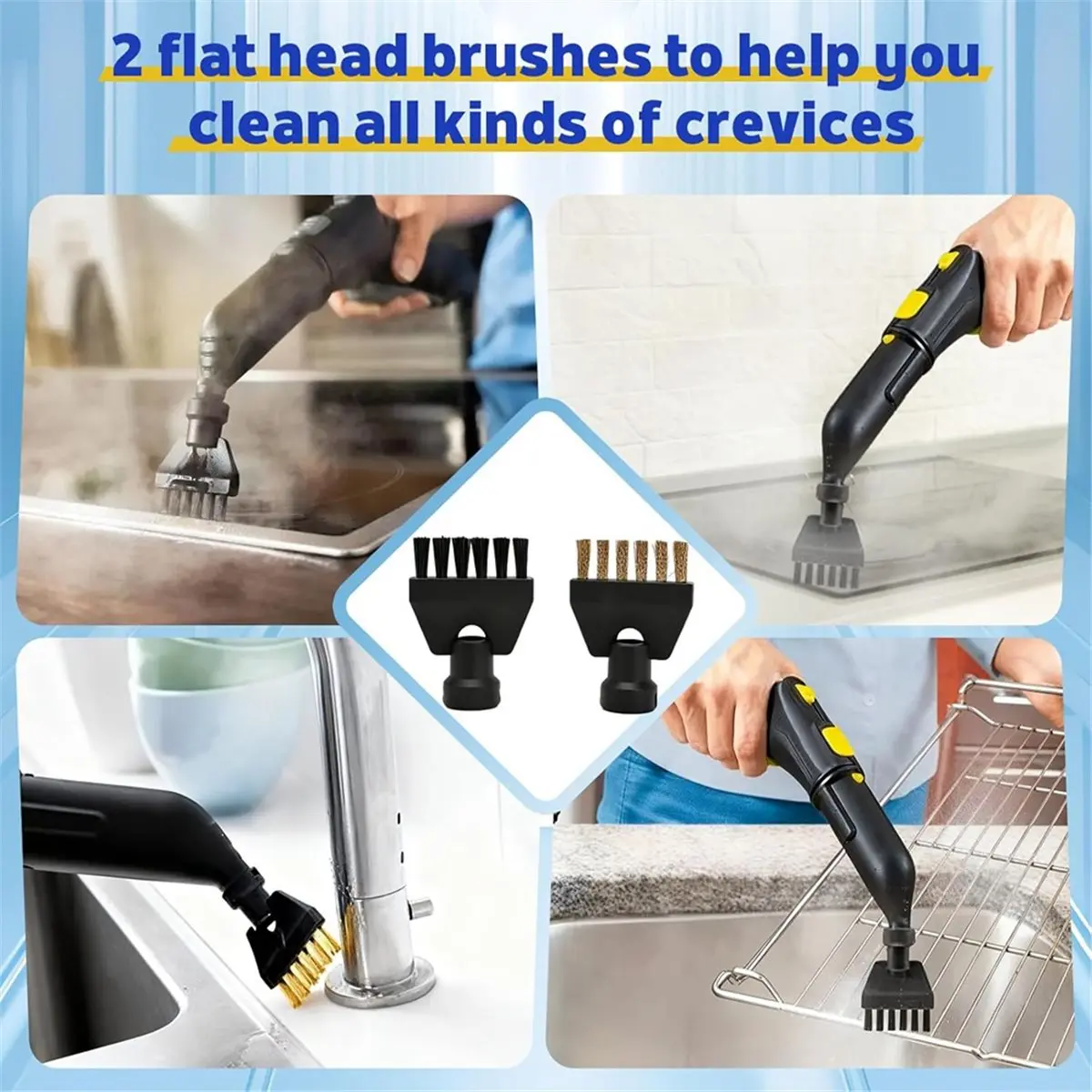 

Набор насадок для пароочистителей SC1, SC2, SC3, SC4, SC5: круглые щетки, насадки Power Nozzles