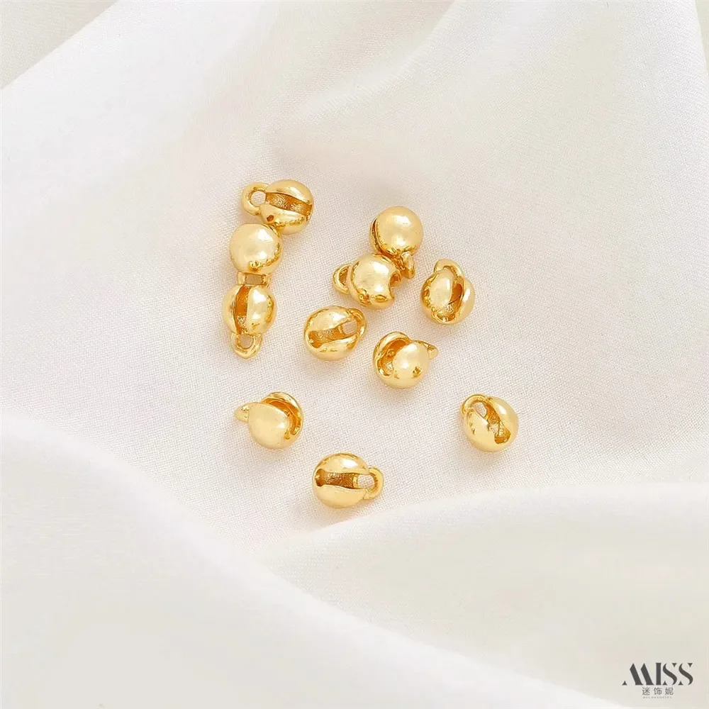 14K Vergulde Positionering Kraal Gesp Draad Knoop Eindende Bloemknop Gesp DIY Armband Ketting Verbinding Gesp Accessoire