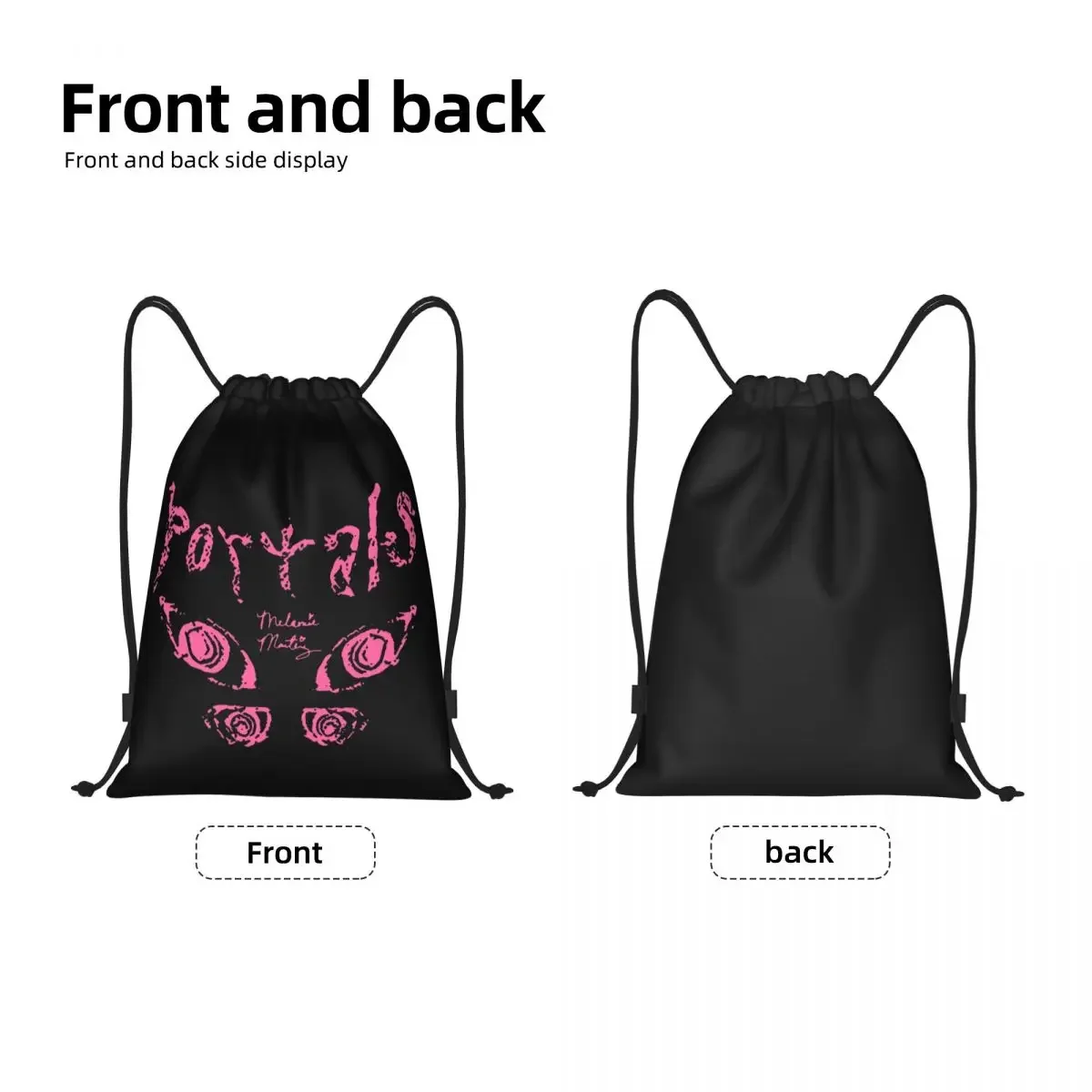 Custom Four Eyes Melanie Martinez Drawstring Backpack Women Men Sport Gym Sackpack Portable Shopping Bag Sack