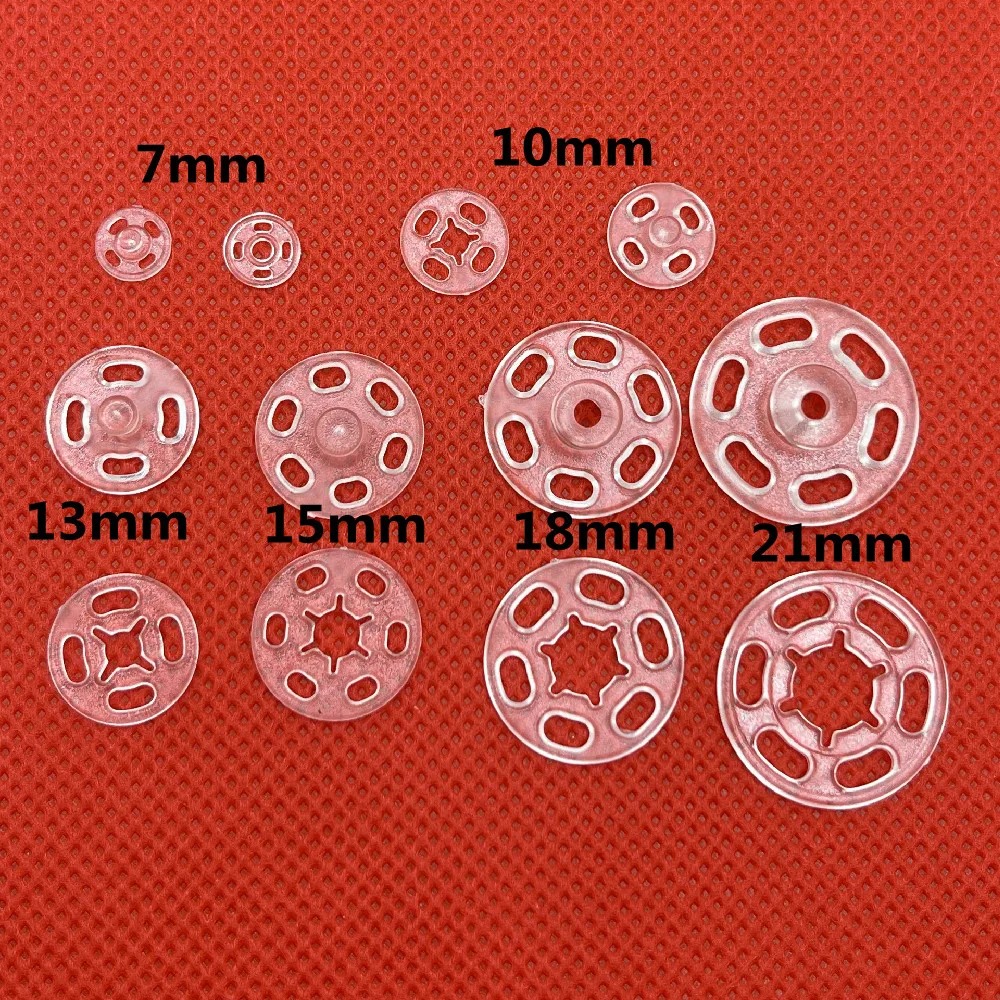 100Pcs 7/10/11.5/15/18/21/mm Invisible Small ABS Plastic Snap Fasteners Press Stud Sewing Accessories baby Buttons Clothes