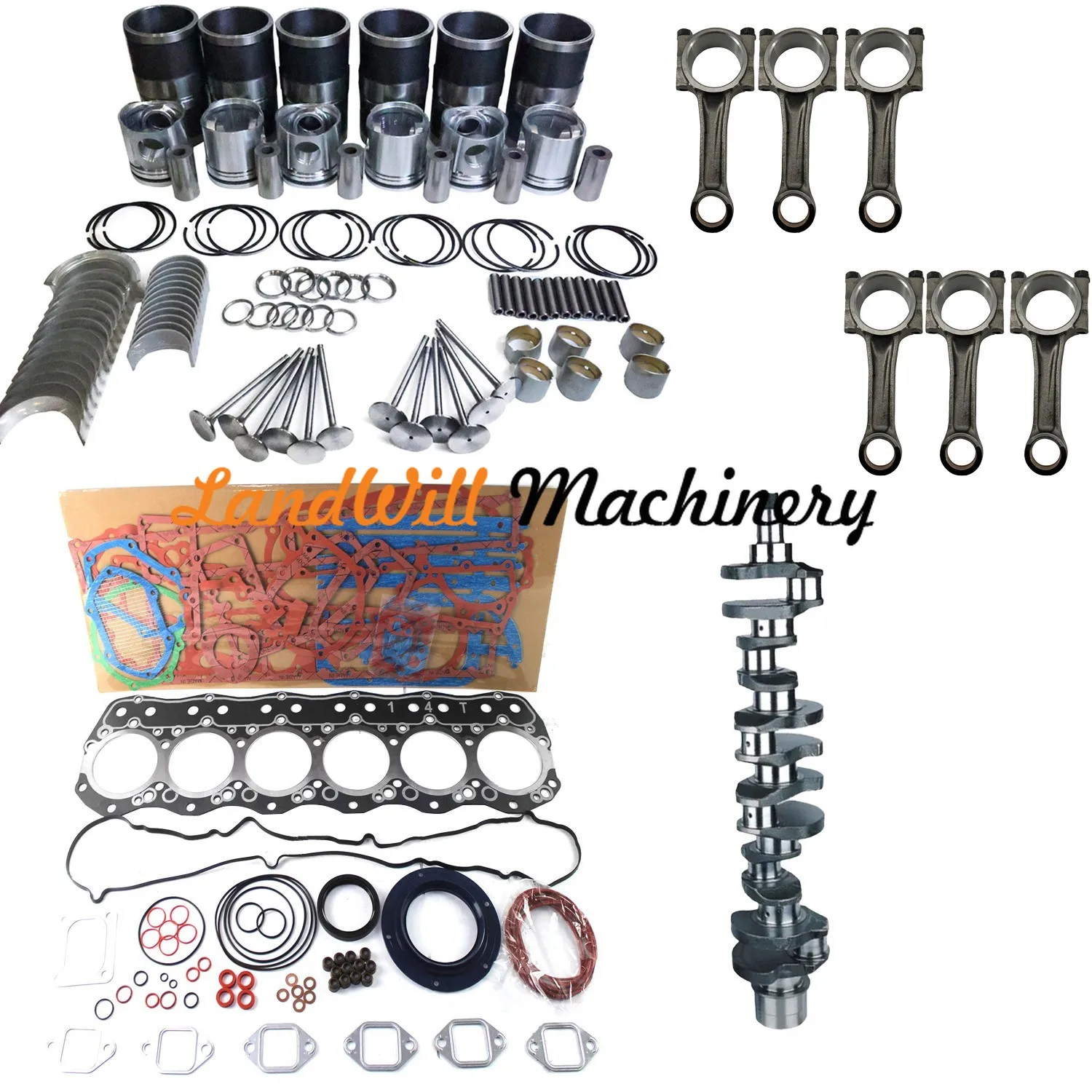 Overhaul Rebuild Kit Connecting Rod + Crankshaft Fits Mitsubishi 6D14T 6D14-T