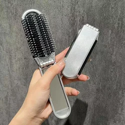 Folding long hair brush, beautiful portable mirror comb, leg head massager, travel comb, 2 and 1 Hair Tools