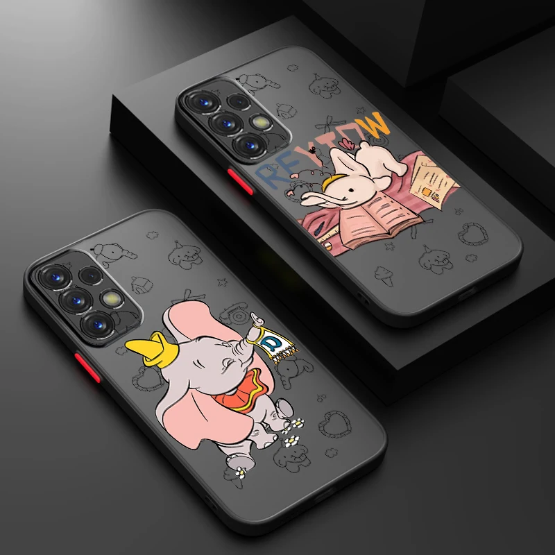 Disney Dumbo Baby Cute Frosted Translucent For Samsung Note 20 A35 A03 A54 A31 A22 A34 A14 A24 A04 A55 5G TPU Phone Case