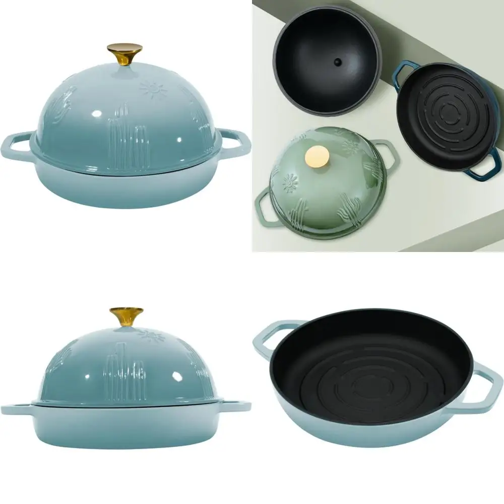 

Enameled Cast Iron Bread Oven Cloche Lid for Sourdough Baking - 5 Quart Dutch Oven for Perfect Loaves