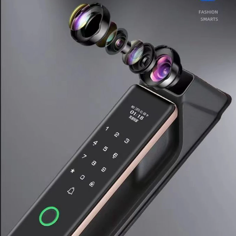 Wifi APP Smart Face Recognition Fingerprint Door Lock Home Automation Digital Password Keypad IC Card Anti-theft Electronic Lock