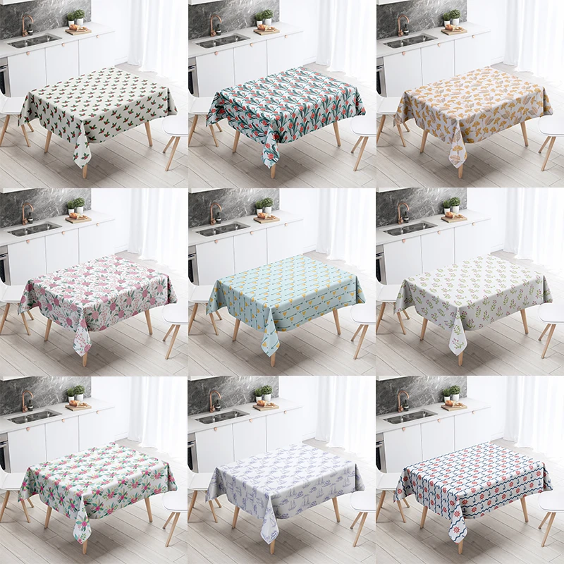 

Cartoon Tablecloth Home Decor Stain Resistant Waterproof Table Decoration Rectangular Kitchen Fireplace Countertop