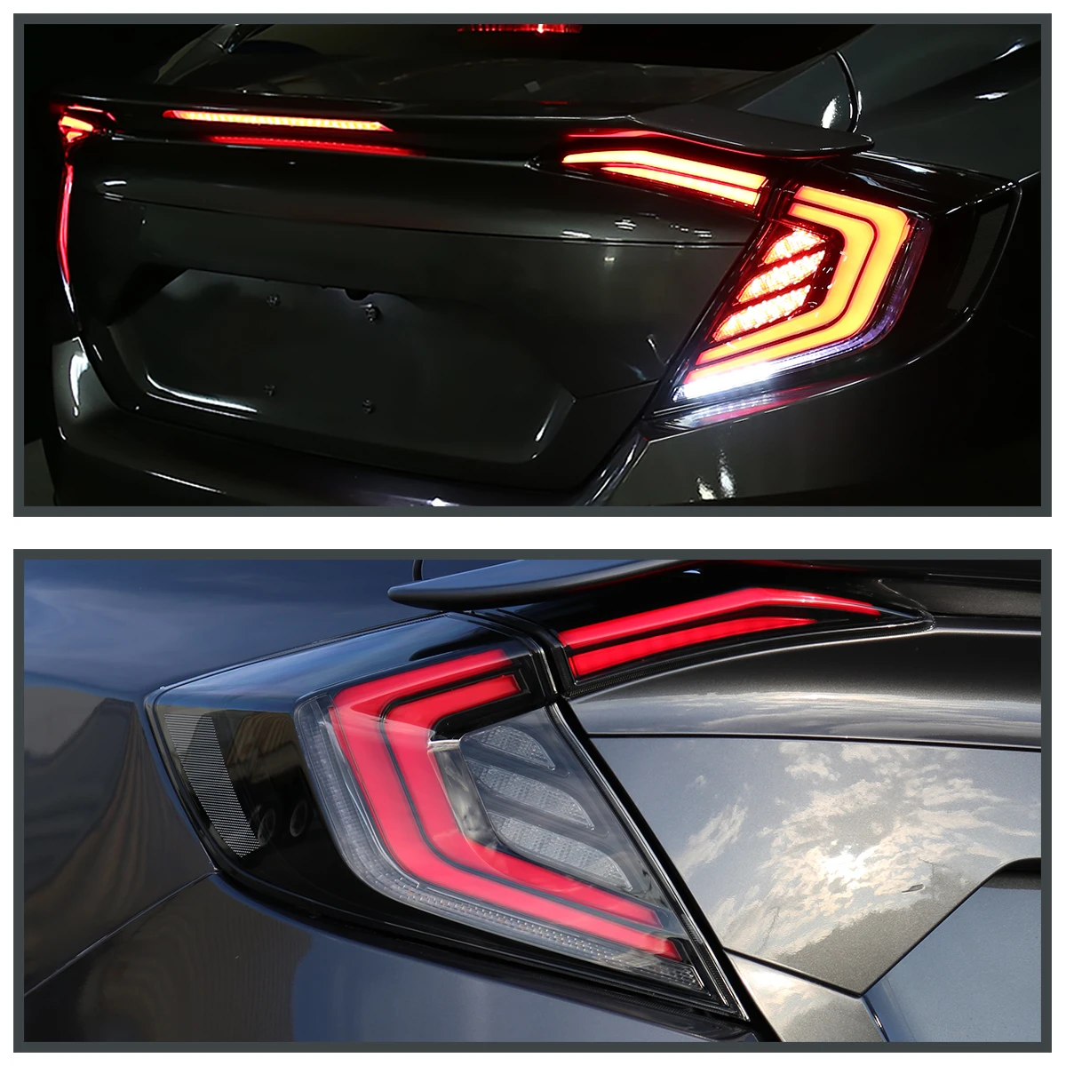 S38fdafd1239d4da090af4504b9859  Honda Civic 10th Gen Sedan OEM Factory Tail Lights LEFT AND RIGHT assembly main image 0