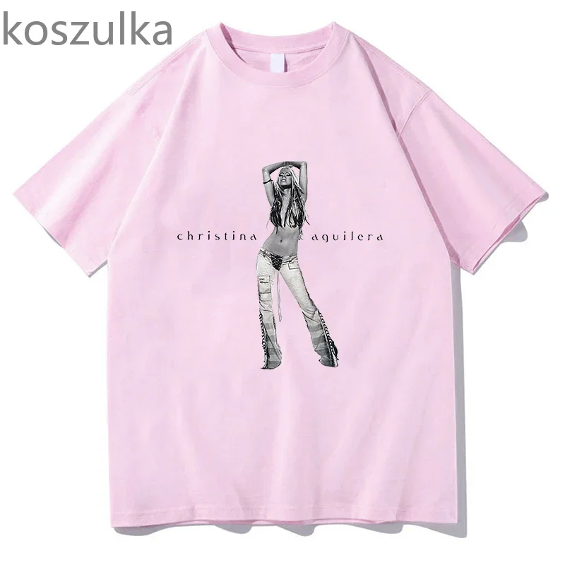 الذكرى السنوية الخامسة والعشرون لكريستينا أغيليرا تي شيرت للجنسين موضة الرجال والنساء 100% قطن تي شيرت جرافيك ملابس علوية جمالية #6