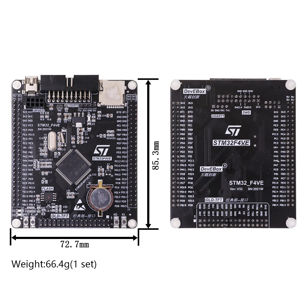 Imagem -05 - Placa de Desenvolvimento Stm32f407vet6 Cortex-m4 Stm32 Placa Mínima de Aprendizagem do Sistema Arm Core Board 3.2 Lcd Tft Touch Screen