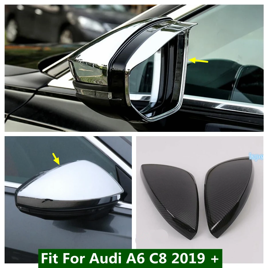 

Rearview Mirror Rain Eyebrow Deflector Blades Rear View Back Mirror Protector Cover Trim Fit For Audi A6 C8 2019 - 2023