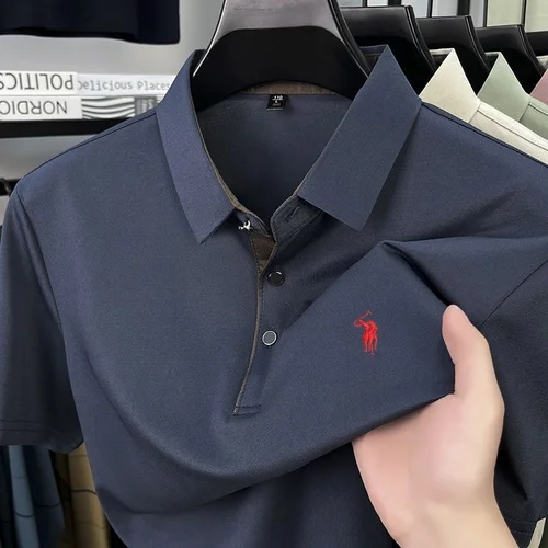 Polo de manga corta para hombre de marca de alta gama, moda de verano, superventas, camiseta de negocios informal de boutique de golf con bordado Paul