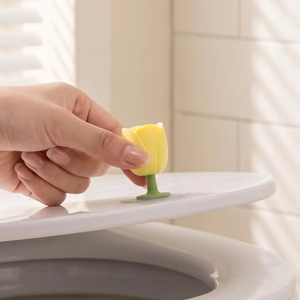 Silicone Toilet Lid Lifter Hands Free Toilet Seat Lifter Silicone Tulip Toilet Lid Lifter Hands-free Seat Lift Handle Touch-free