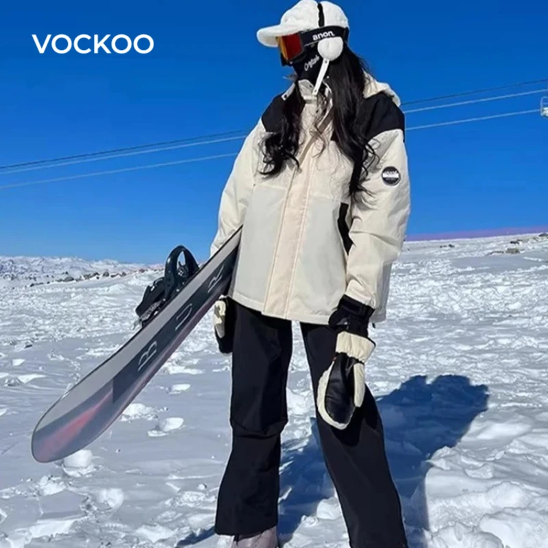 

vockoo Winter Ski Suit Men's Fce Lined Cold Proof Tee-in-One Snowboard Pants And Jaet Set ﻿ parka jackets woman jacket