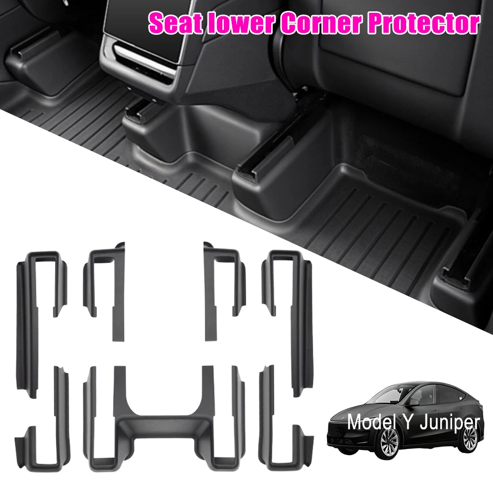 For Tesla Model YL Or Y Juniper 2025 -2026 Under Seat Slide Rail Corner Guard Rear Protector Kit Full Set Rail Corner Cover