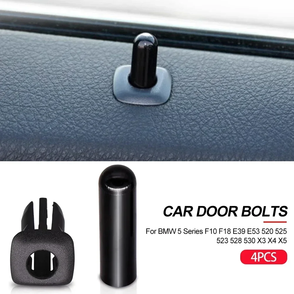 4Pcs Car Rear Door Lock Pin Knob Cap for BMW 5 Series F10 F18 E39 X5 E53 520 525 523 528 530 X3 X4 F25 ABS Interior Accessories