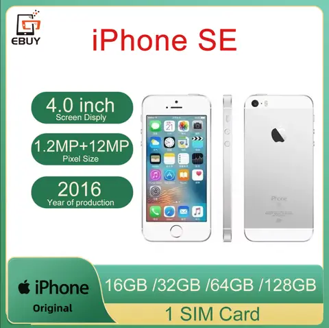 Unlocked Apple iPhone SE Smartphone 16/32/64/128GB ROM 4" Original iPhone SE Dual Core Touch ID 4G LTE Cellphone