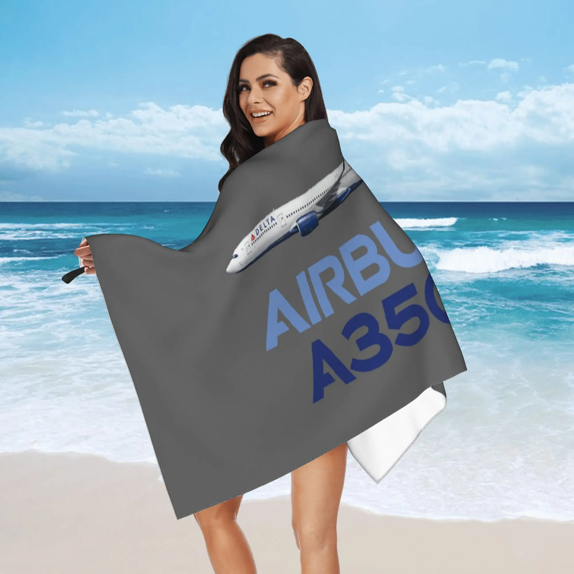 New Airbus Beluga A350 Beach Towel Soft Microfiber Quick Dry Absorbent Quick Towels For Yoga