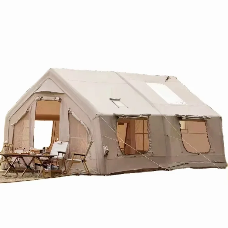 

17.28 Large Inflatable Air Cotton Fabric House Tent for Outdoor Camping With Two Rooms