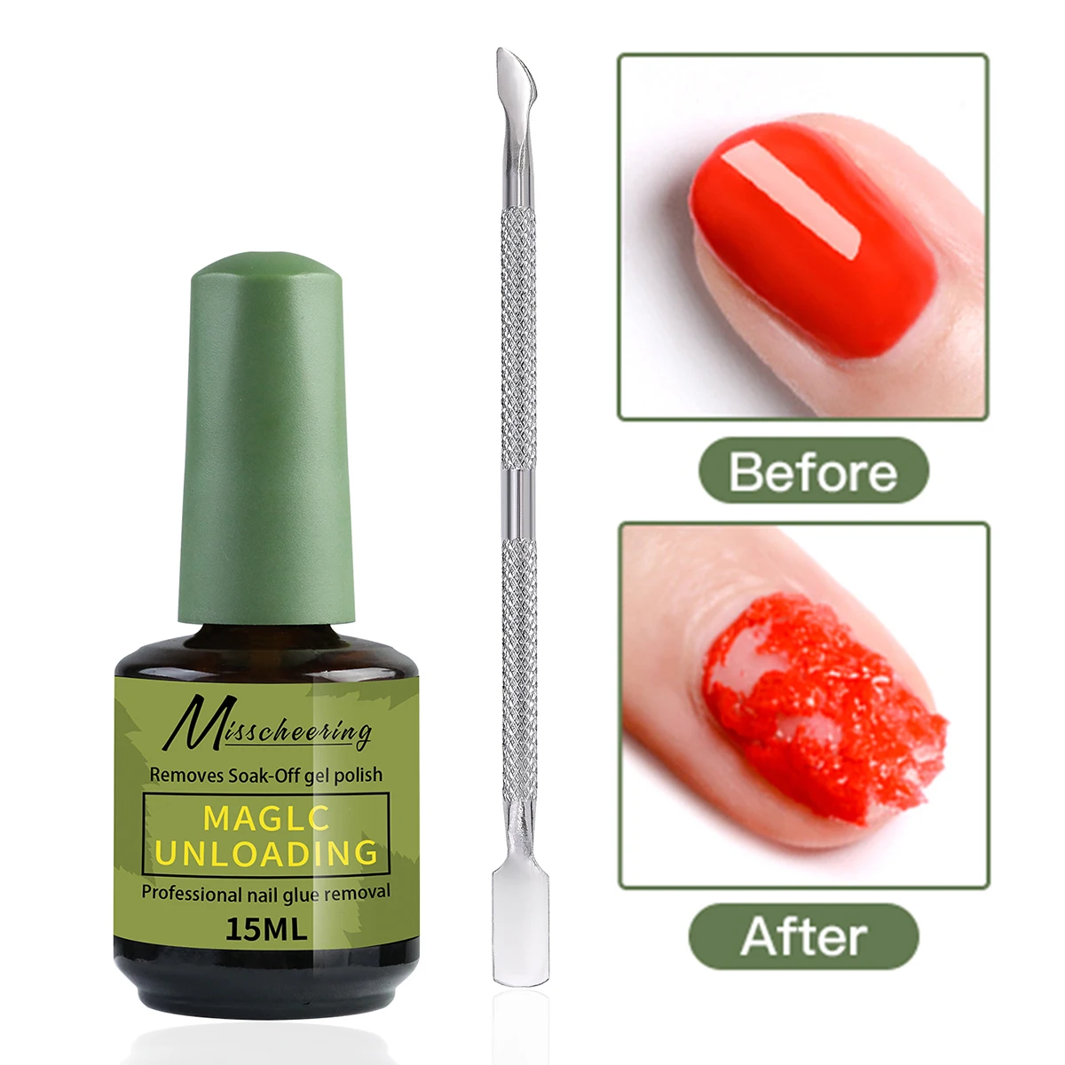 Kits de 2 uds., removedor mágico de 15ml con herramienta de extracción rápida y elimina fácilmente esmalte de uñas semipermanente UV/LED y Gel de uñas de poliéster